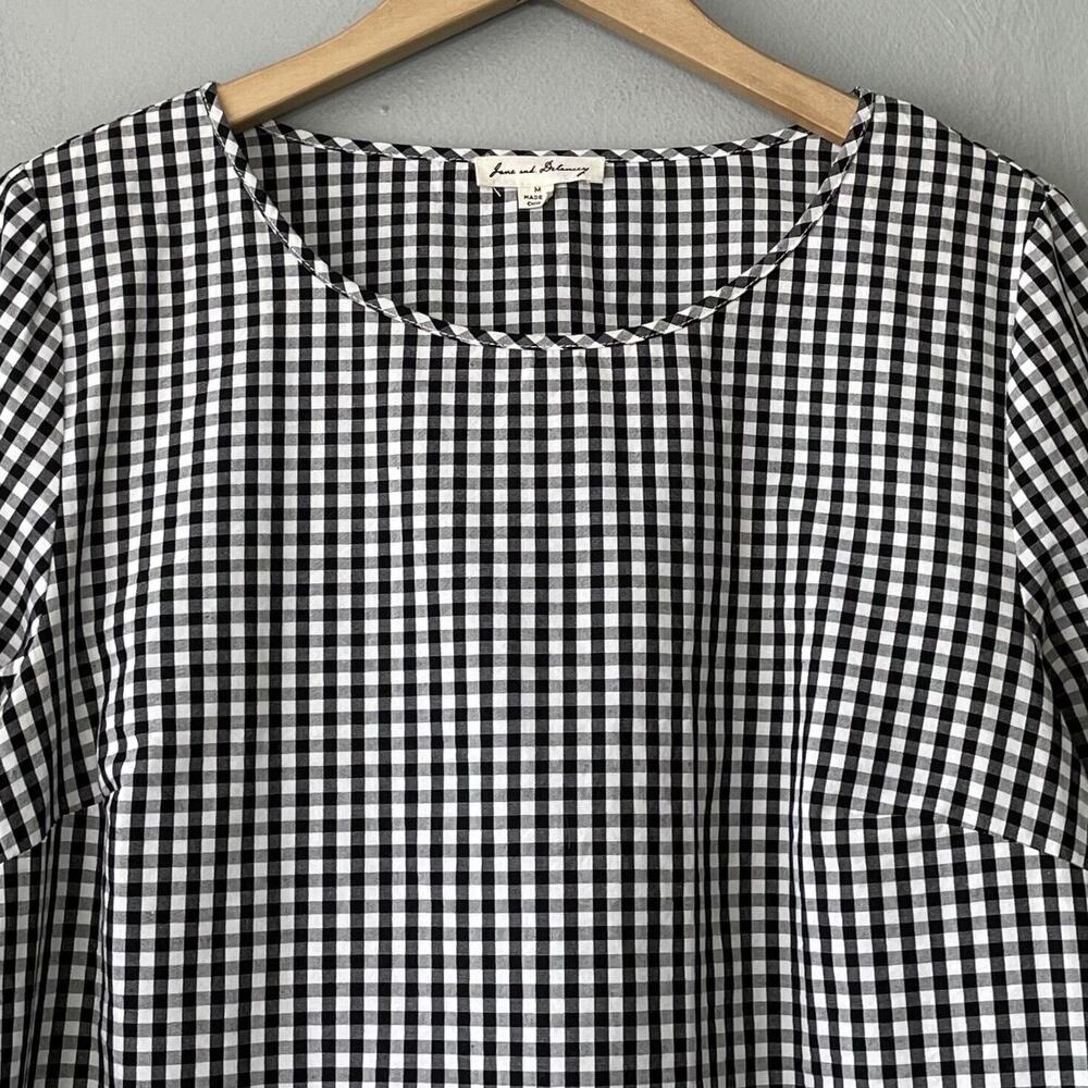 🌸 3/$15 Jane and Delancey Black and White Gingham Blouse - Picture 3 of 7